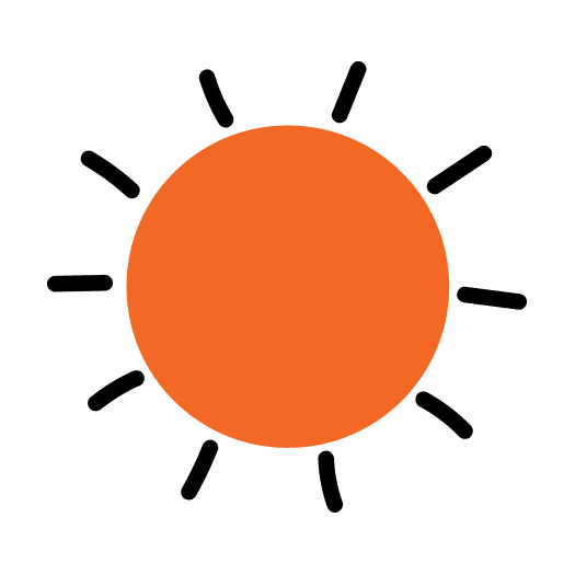 Illustrated icon of an orange sun.
